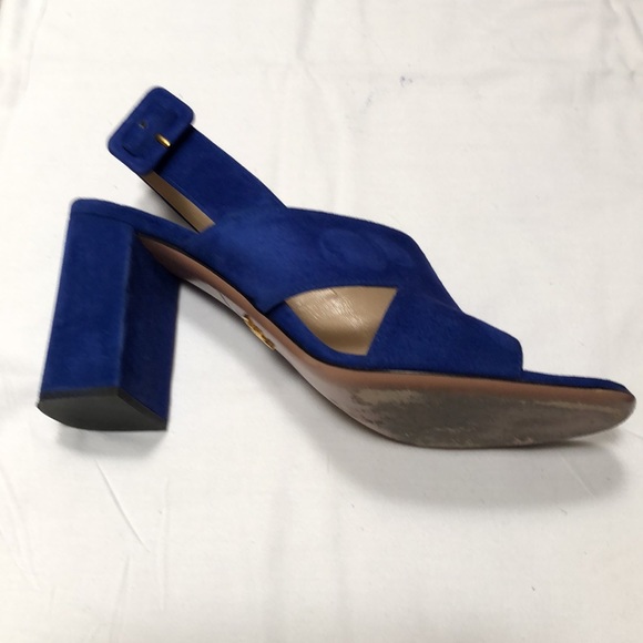 Prada lapis blue suede sandals with 4” heel - Picture 3 of 6
